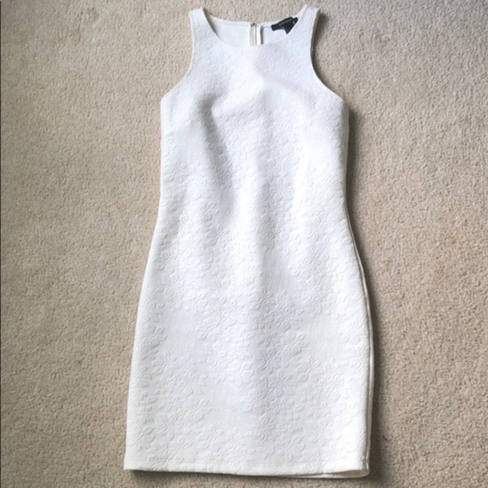 White Fitted Laced Dress